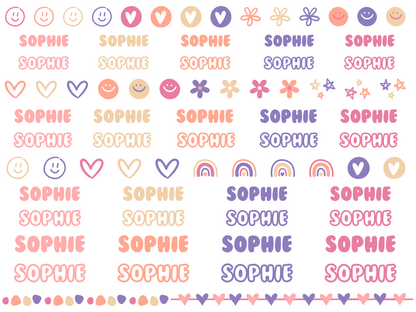 Name Labels - Pink & Purple